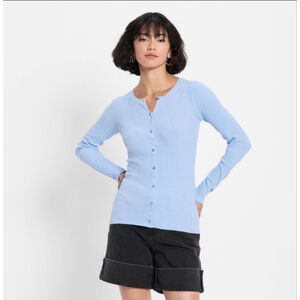 💙 Women’s Ribbed Cardigan – Future Collective- Light Blue- Small (S) NWT